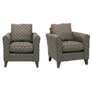 Unbranded Pair of Helena Deco Circles Chairs, Teal Dot