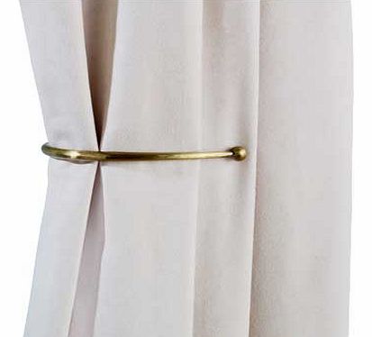 These J-Shaped Curtain Holdbacks feature antique brass stems with sleek brass ends. These sophisticated holdbacks add a touch of luxury to any room. EAN: 6233778.
