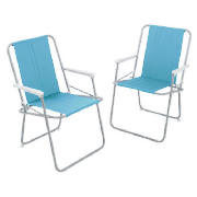 Unbranded Pair of spring tension chairs, blue