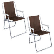 Unbranded Pair of spring tension chairs, Burgandy