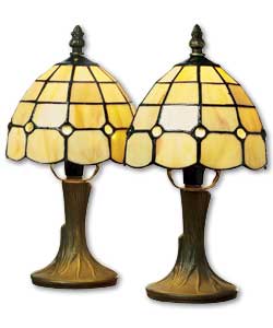 Pair of Tiffany Style Raindrop Table Lamps