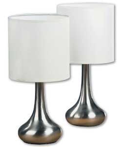Pair of Touch Satin Chrome Table Lamps