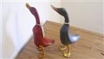 Unbranded Pair of Wooden Ducks: approx. height - 10cm - Red, Black, Natural or Green