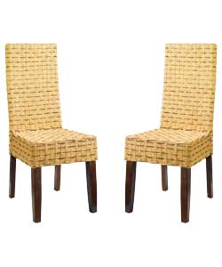 Size (W)43, (D)57, (H)100cm.Maize chairs with solid wood light walnut legs.Weight 18kg.Self assembly