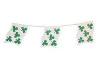 Unbranded Paper Bunting: 4m x 10 Flags Shamrock