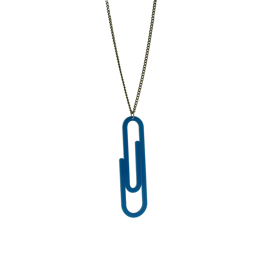 Unbranded Paper Clip Necklace - Blue