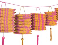 Unbranded Paper Lantern Garland - Hibiscus Pink