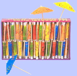 Parasol picks / Cocktail Umbrella - box of 144 - Assorted