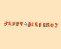 Party Supplies - Party streamers - Letter banner - Happy Birthday (2.2m)