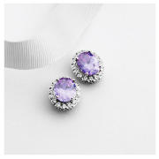 Unbranded Pave Lavender and White Cubic Zirconia Earrings