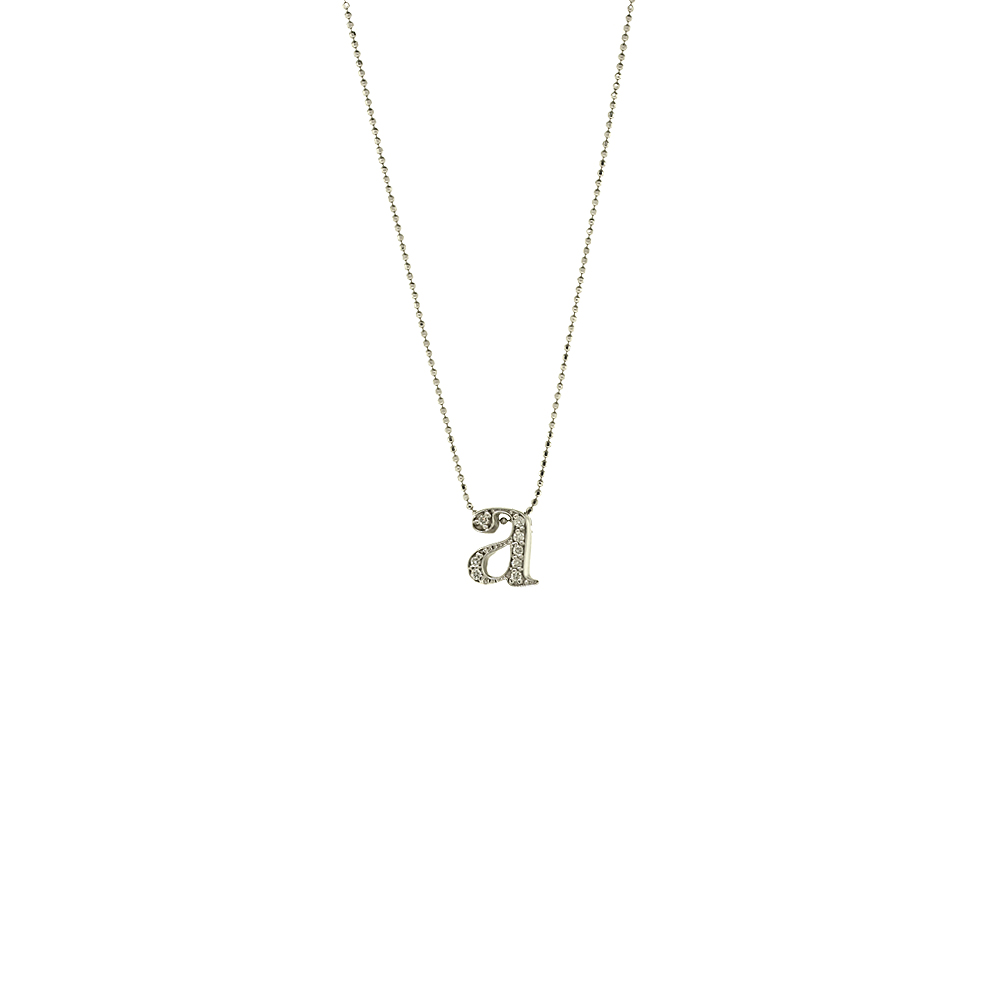 Unbranded Pave Letter A Necklace - White Gold