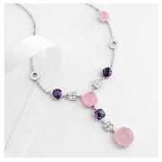 Unbranded Pave Pink and Purple Cubic Zirconia Necklace