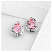 Unbranded Pave Pink and White Cubic Zirconia Earrings