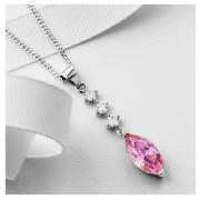 Unbranded Pave Pink Morning Dew Drop Pendant