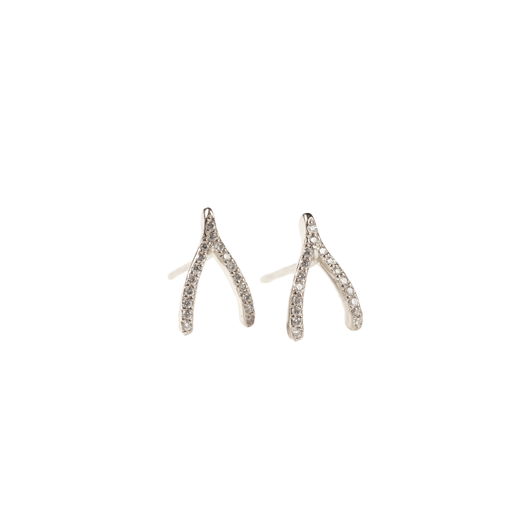 Unbranded Pave Wishbone - White Gold