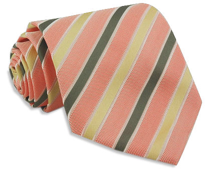 Unbranded Peach Gold Varied Stripe Tie