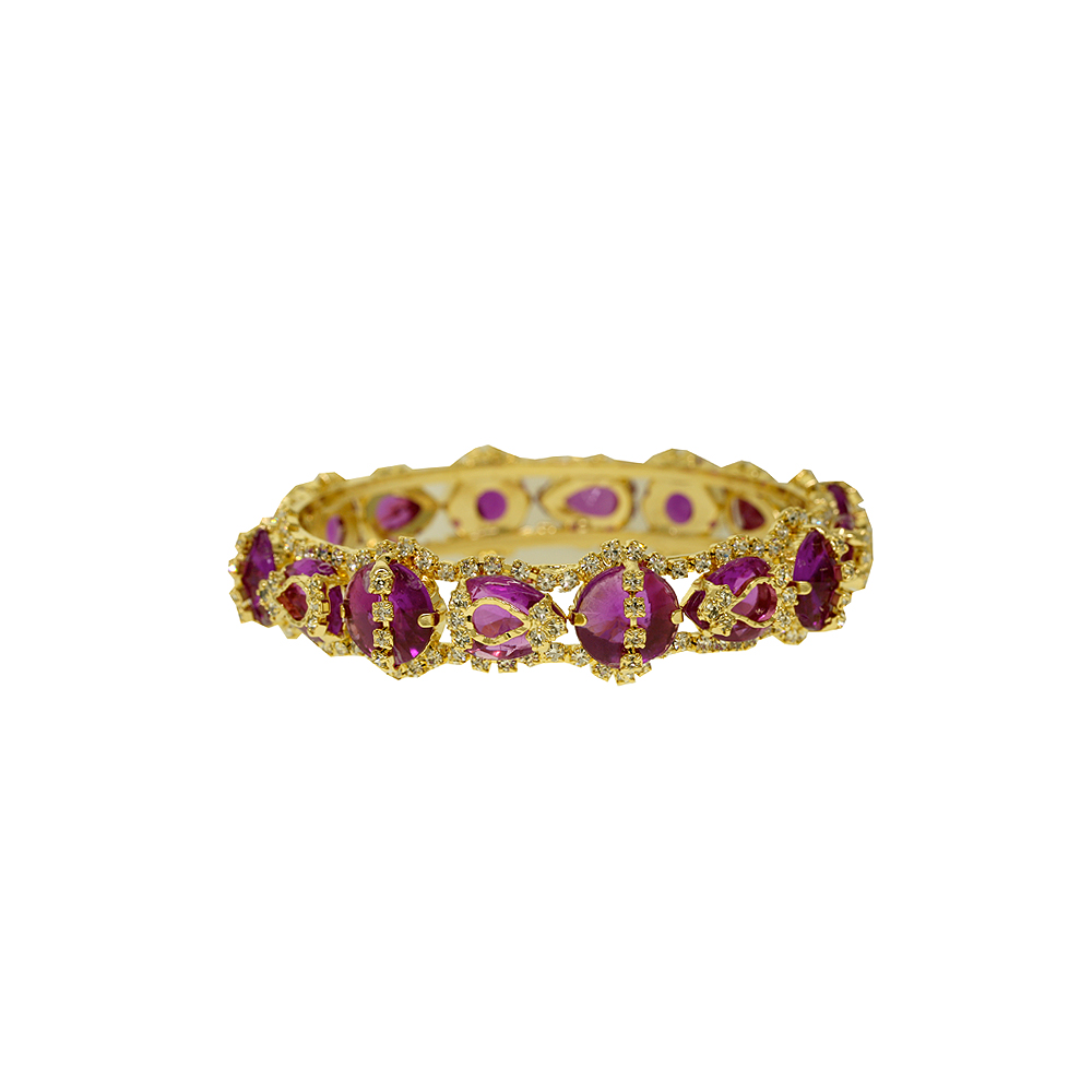 Unbranded Pear Crystal Bangle - Purple