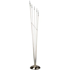 A seven arm halogen floor lamp in chrome with opal-coloured shades