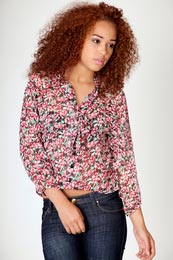 Unbranded Penny Floral Pussy Bow Blouse