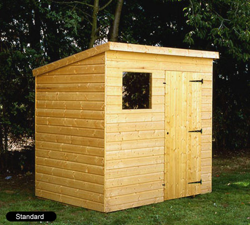 Largest of the Pent garden shed range  this 8x6 Pent roofed garden shed comes in two types  standard