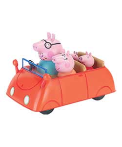 Press Daddy Pig to make the car go! It gives a little Beep Beep!; plays the Peppa Pig theme tune