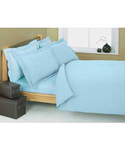 Luxury percale, softer touch plain dyed bedding. 50% polyester/50% cotton. Machine washable