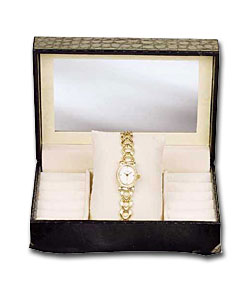 Ladies Personalised Gold Plated Bracelet Watch