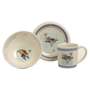 Peter Rabbit 3 piece porcelain gift set made by We