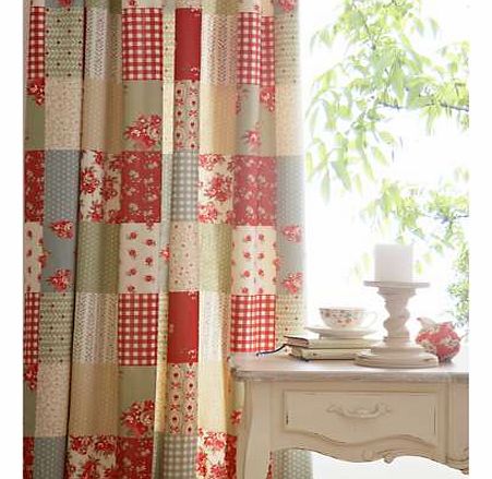 This fresh and attractive range is ideally suited to any style of bedroom decor and furnishings. It features an Ivory base and shades of Red, Green and Blue patchwork. Petticoat Curtains Features: Standard header Lined 52% Polyester 48% Cotton 168 cm