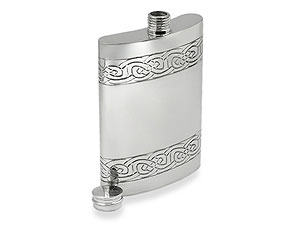 Unbranded Pewter Celtic 6oz Screw Top Boot Flask 013144