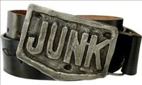 Unbranded Pewter Junk - Black Leather Belt by Jon Wye