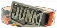 Unbranded Pewter Junk - Flames Leather Belt by Jon Wye