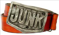 Unbranded Pewter Junk - Orange Leather Belt by Jon Wye