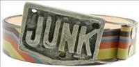 Unbranded Pewter Junk - Striped Leather Belt by Jon Wye