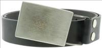 Unbranded Pewter Rectangle - Black Leather Belt by Jon Wye
