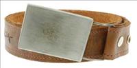 Unbranded Pewter Rectangle - Wild West Brown Belt by Jon Wye