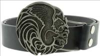 Unbranded Pewter Rooster - Black Leather Belt by Jon Wye