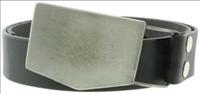 Unbranded Pewter Shield - Black Leather Belt by Jon Wye