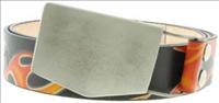 Unbranded Pewter Shield - Flames Leather Belt by Jon Wye