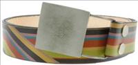 Unbranded Pewter Square - Striped Leather Belt by Jon Wye