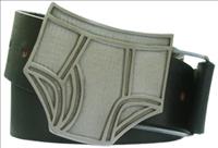 Unbranded Pewter Underpants - Black Leather Belt by Jon Wye