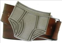 Unbranded Pewter Underpants - Brown Leather Belt by Jon Wye