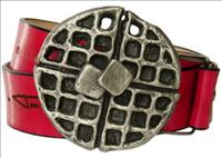 Unbranded Pewter Waffle - Fuchsia Leather Belt by Jon Wye