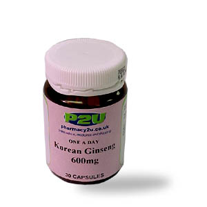 Pharmacy2U Korean Ginseng 600mg One A Day Capsules - size: 30