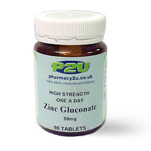 Pharmacy2U Zinc Gluconate 50mg High Strength One a Day Tablets - size: 90
