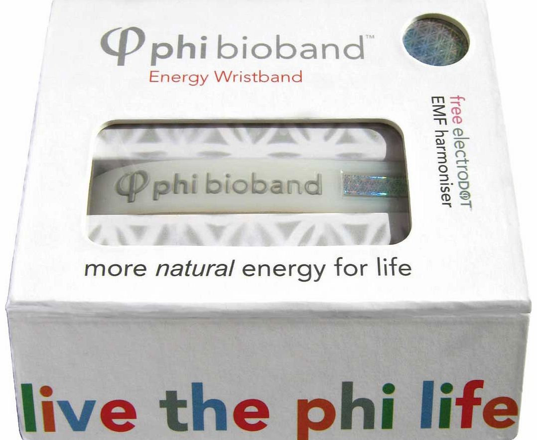 Phi-Harmonics Bio Band Personal Energy Field harmoniser- A band worn on the wrist. Protect you and your family from electromagnetic radiation. Feel energised, focused and revitalised. Relief from regular headaches and tension. FREE ElectroDOT worth a