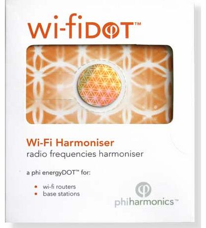 Phi-Harmonics Wi-FiDOT Radio Frequencies Harmoniser. Protect you and your family from .from wireless Internet radiation. Suppresses harmful radiation from your smart phone. Eases tiredness and headaches and protects from poor health.