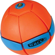 The unique hollow ball can be pushed flat connecting internal suckers which hold the ball temporaril