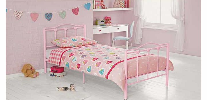 Unbranded Phoebe Pink Single Bed Frame with Bibby Mattress