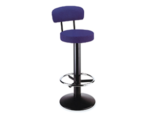 Sturdy heavy-duty bar stool. Comfortable curved backrest . Swivel seat. Upholstered seat 